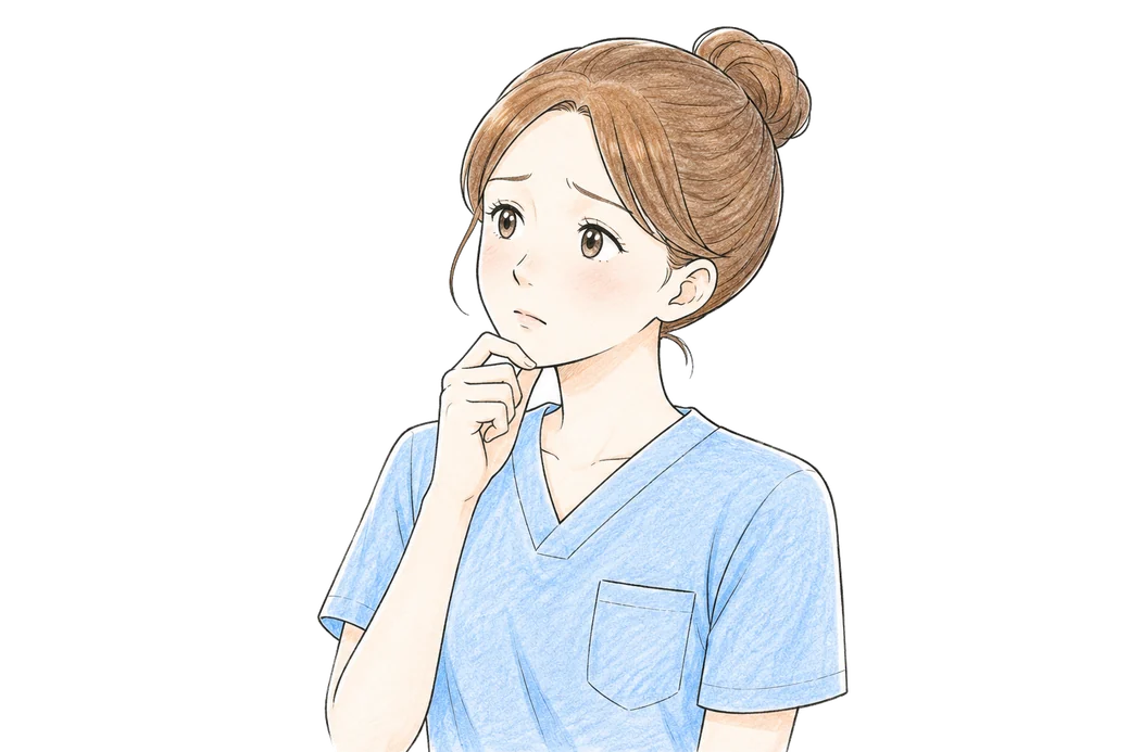 転職に悩む歯科衛生士のイラスト